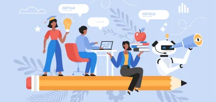 Illustration representing the fundamentals of artificial intelligence, including AI prompting, coding, and structured workflows in a modern, minimalist style.