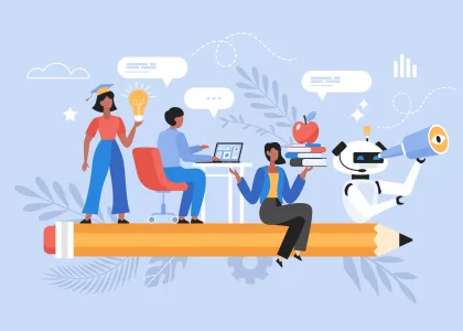 Illustration representing the fundamentals of artificial intelligence, including AI prompting, coding, and structured workflows in a modern, minimalist style.