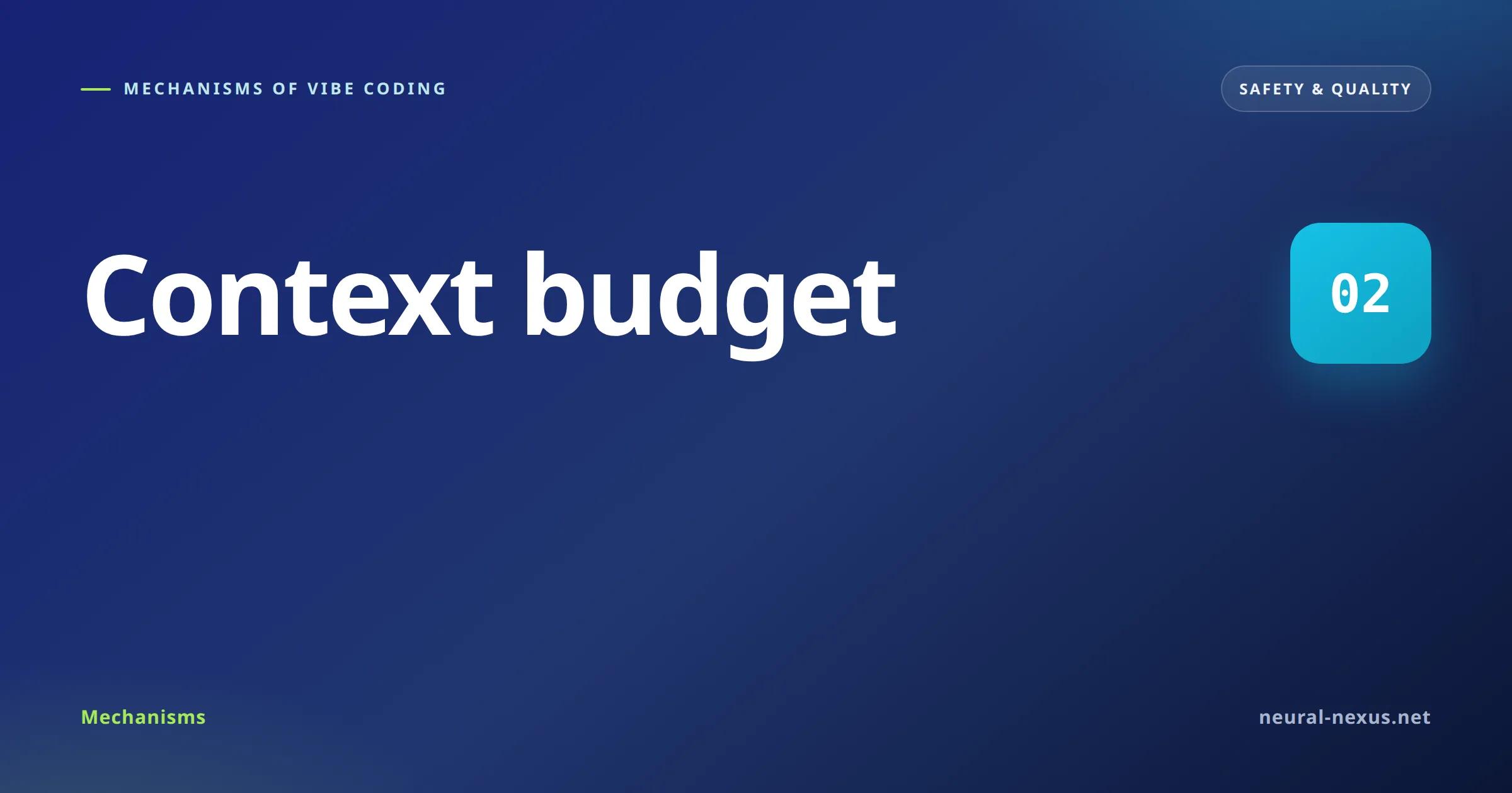 Mechanisms of Vibe Coding featured image — Context budget (Safety & quality)