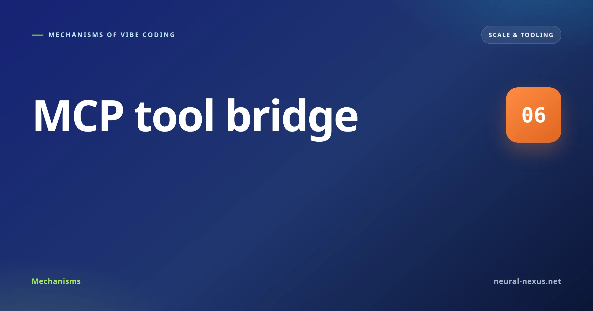Mechanisms of Vibe Coding featured image — MCP tool bridge (Scale & tooling)