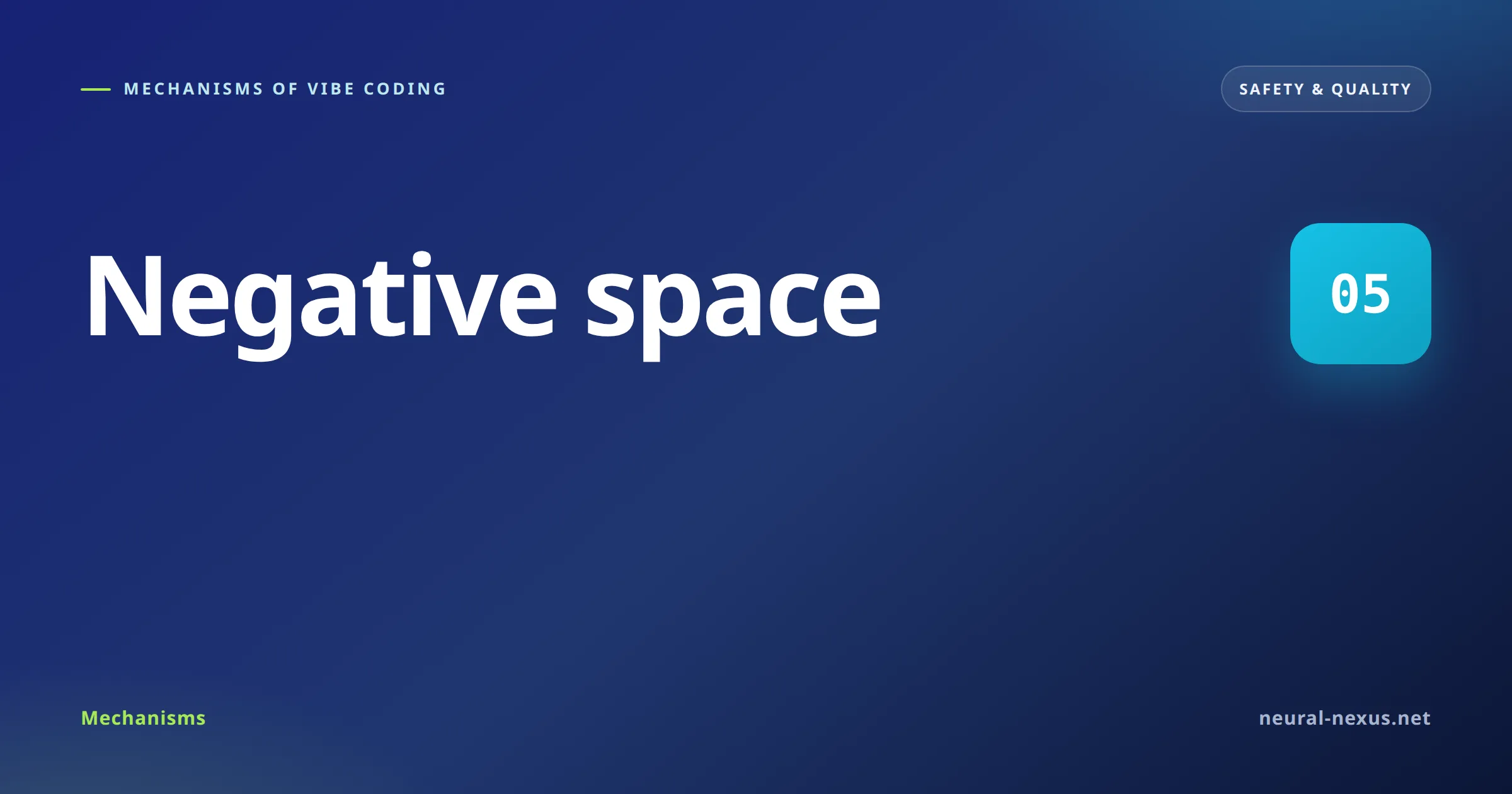 Mechanisms of Vibe Coding featured image — Negative space (Safety & quality)