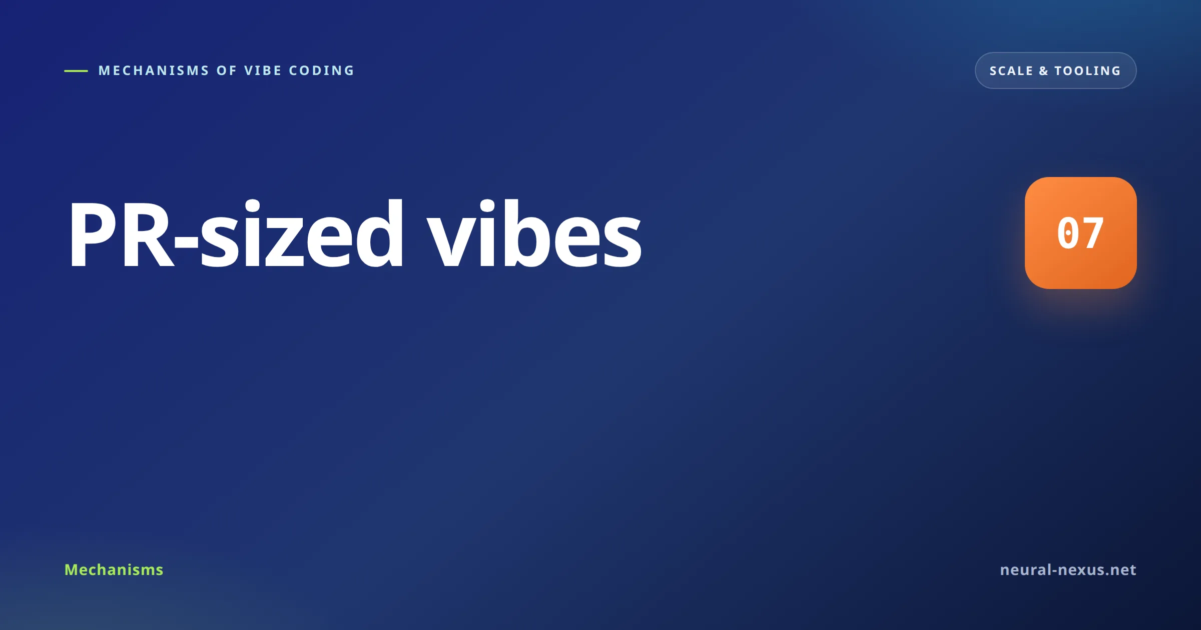 Mechanisms of Vibe Coding featured image — PR-sized vibes (Scale & tooling)