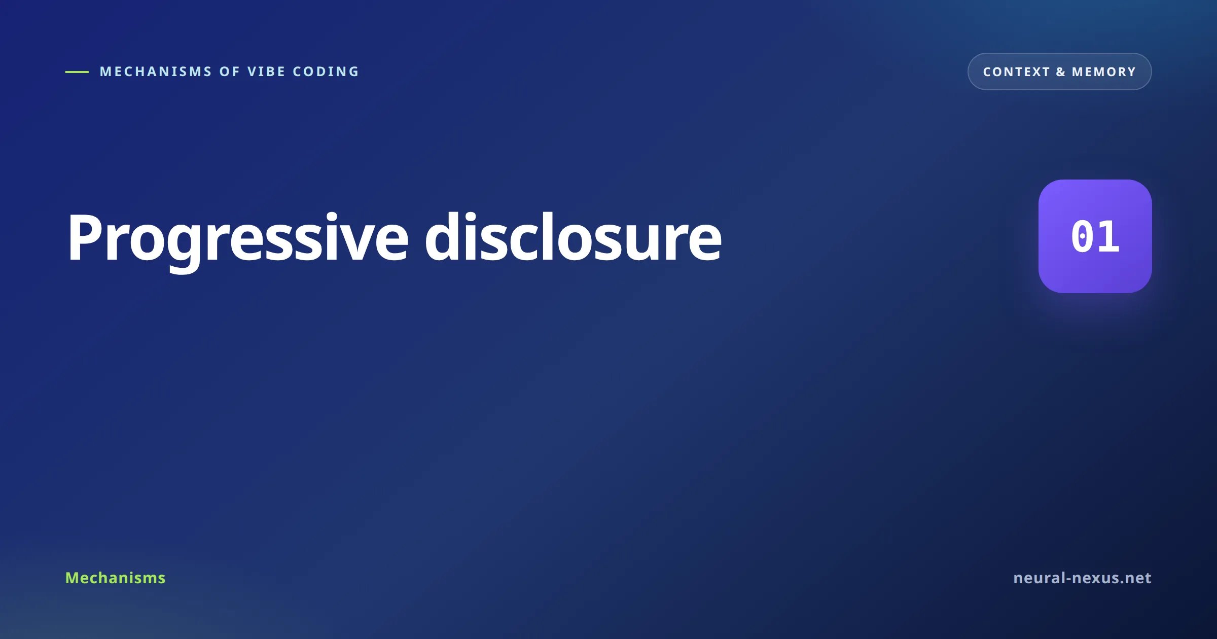 Mechanisms of Vibe Coding featured image — Progressive disclosure (Context & memory)